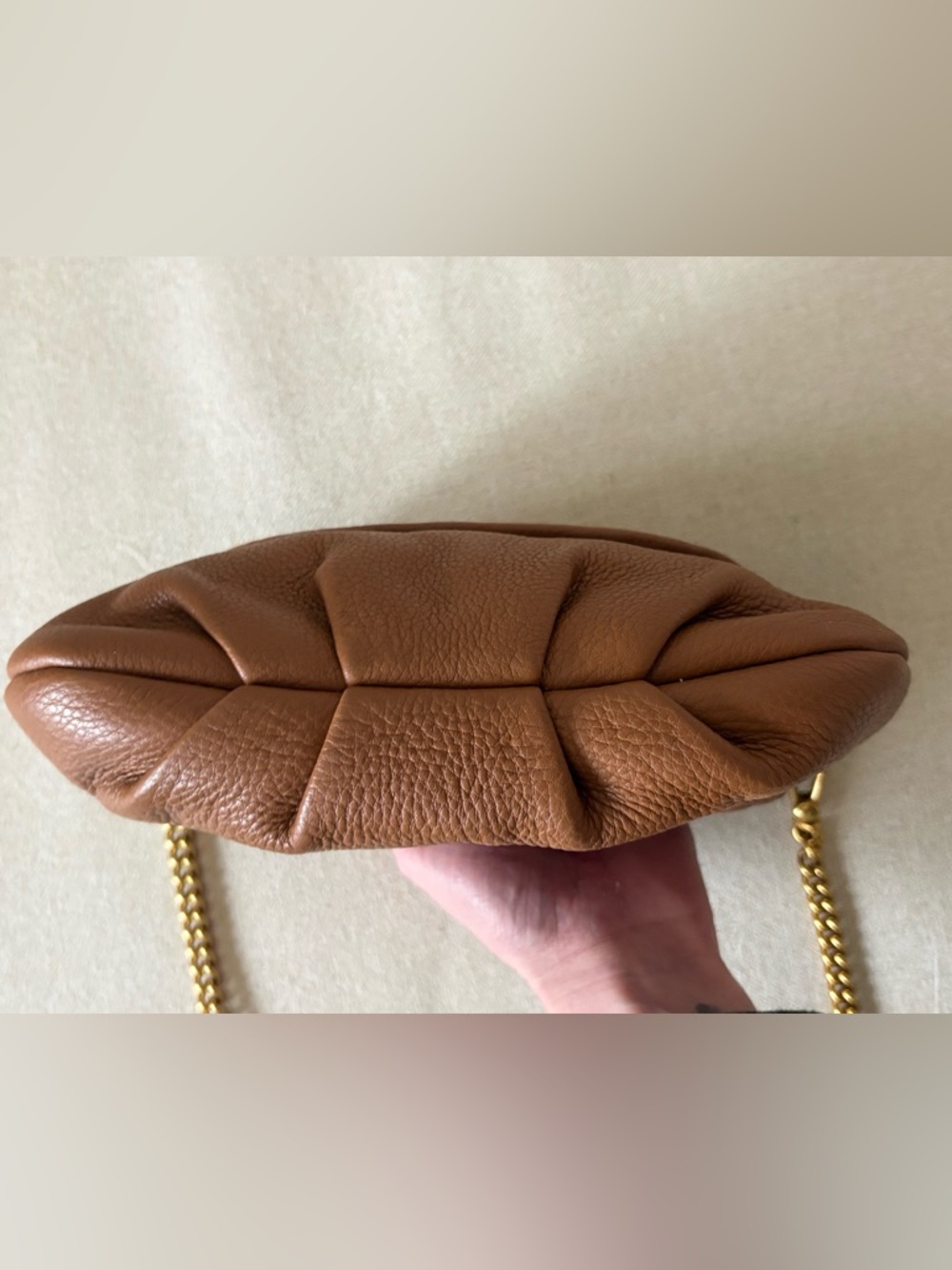 Marc by Marc Jacobs Cognac Leather Crossbody Bag with Gold Plaque - Picture 7 of 8